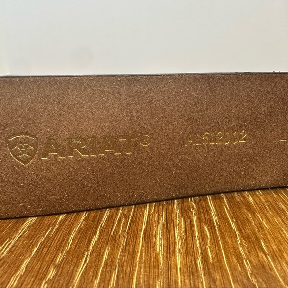 Ariat Western Belt Womens Leather Oval Faux Turquoise Stone Buckle Brown Large - Picture 4 of 7